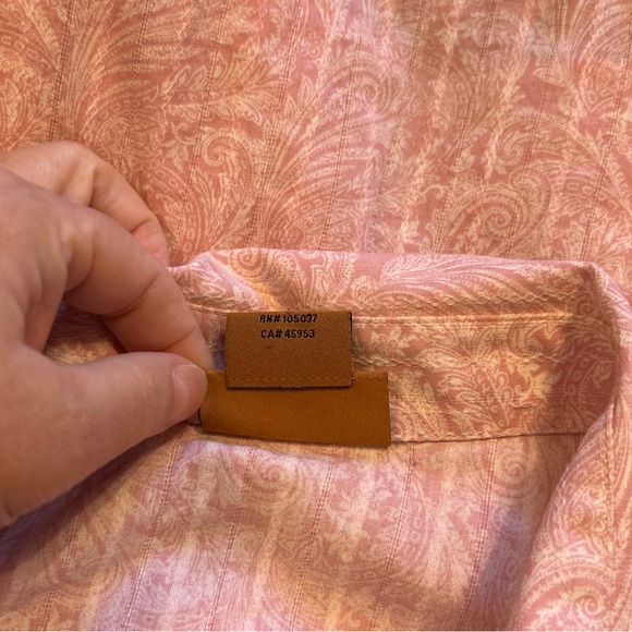 Ariat Men’s Sz XL Pink Paisley Button Down Western Rodeo Cowboy Stretch Snaps - Picture 9 of 12